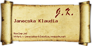 Janecska Klaudia névjegykártya