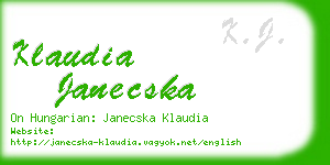 klaudia janecska business card